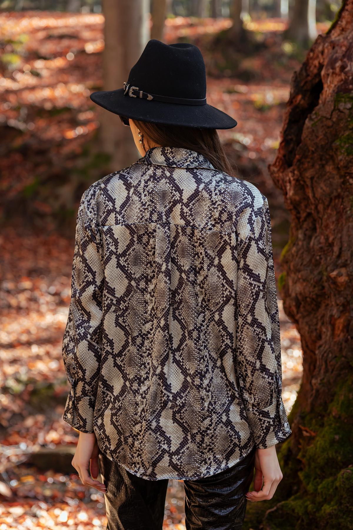 Patterned Shirt - BEIGE