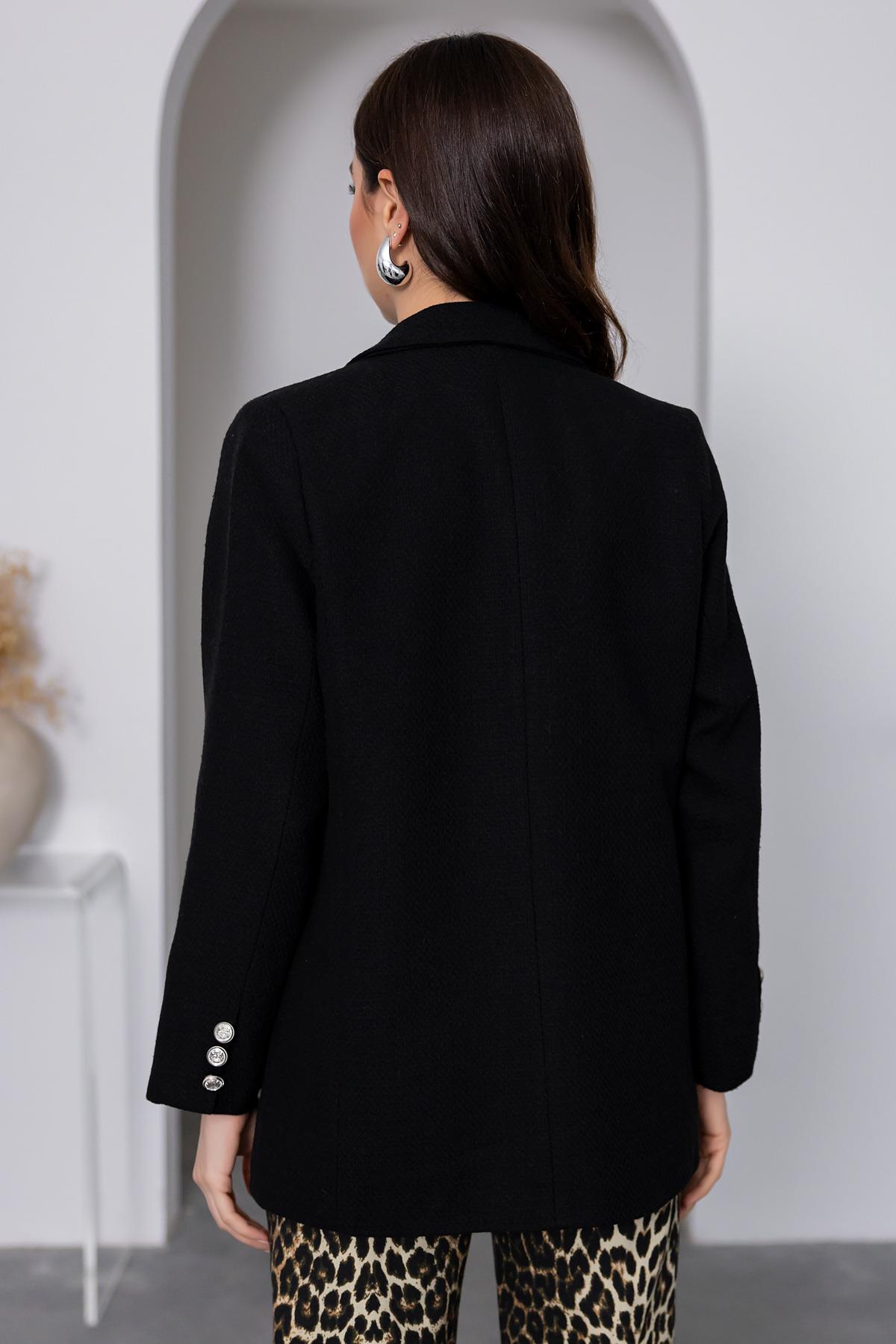 Silver Buttoned Tweed Jacket - BLACK | Jackets & Blazers | November Vibes | Lebbse Silver Buttoned Tweed Jacket - BLACK | Jackets & Blazers | November Vibes | Lebbse