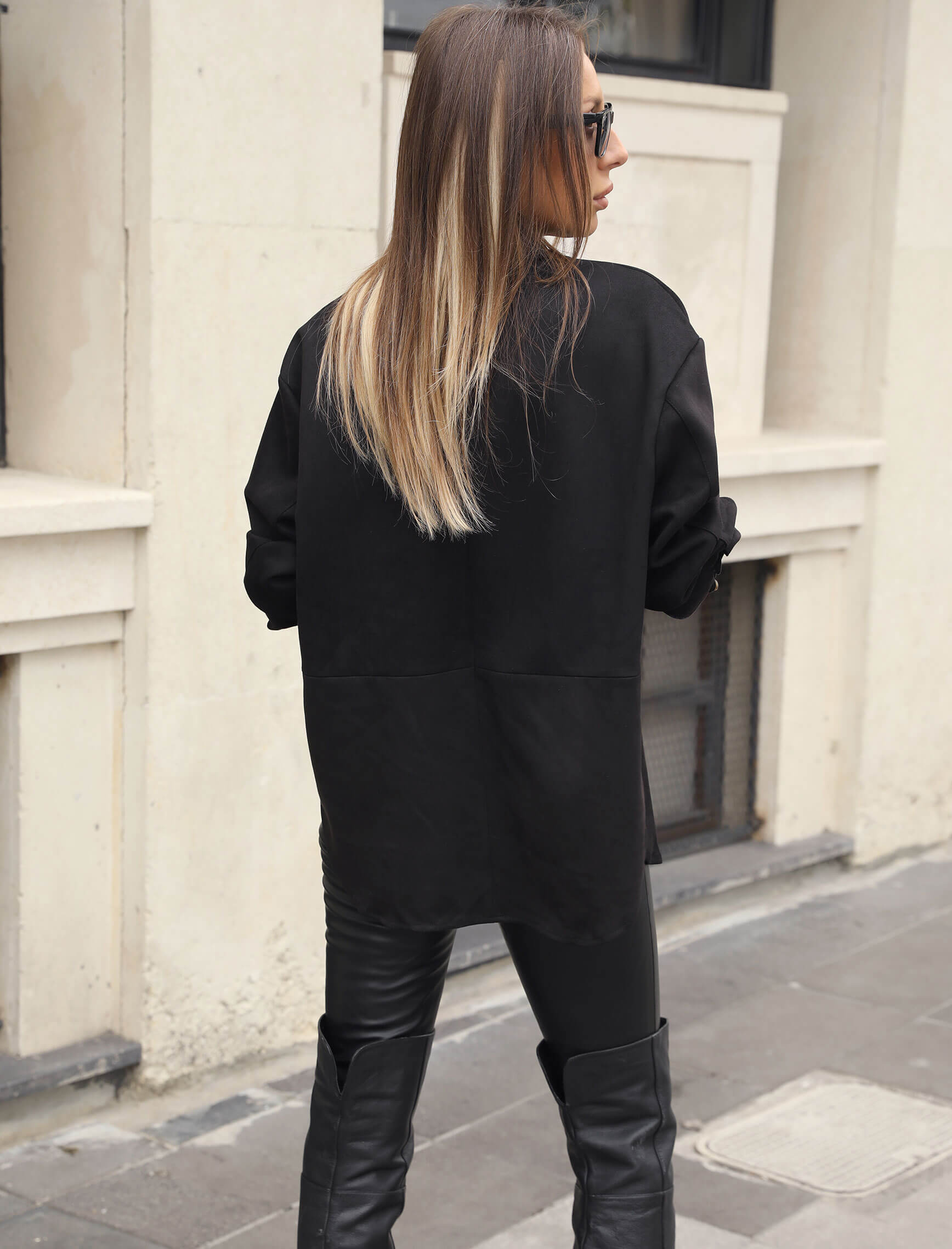 Black Suede Massi Shirt