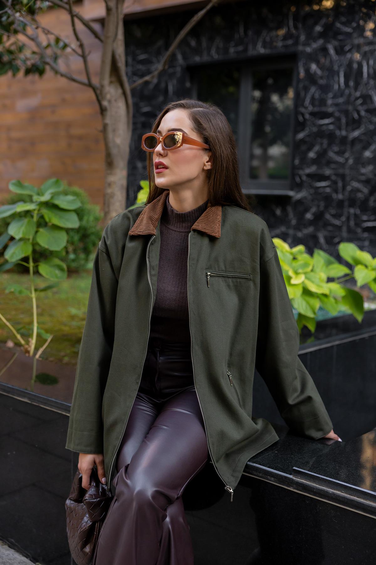 Gabardine Coat - DARK GREEN