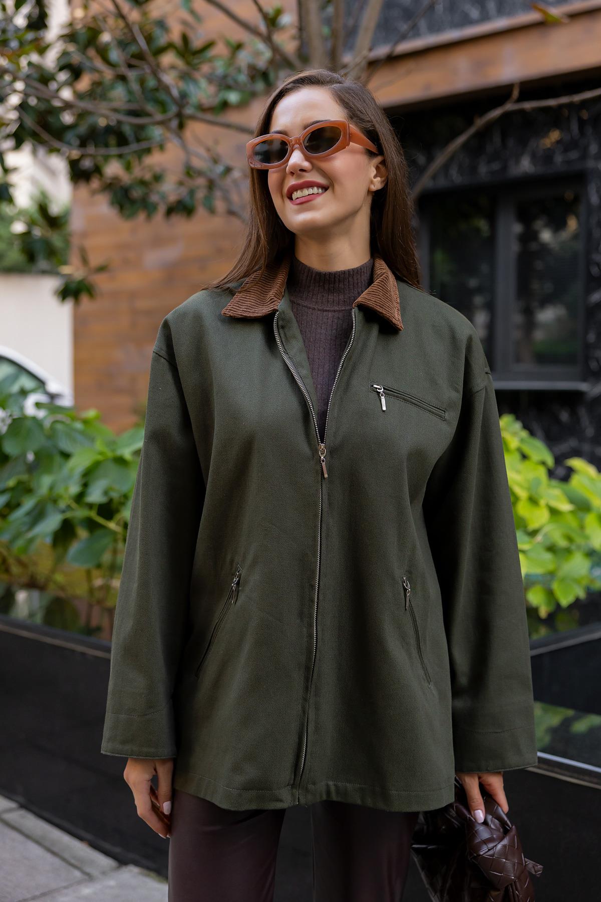 Gabardine Coat - DARK GREEN