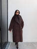 Fur Collar Button-Down Long Coat