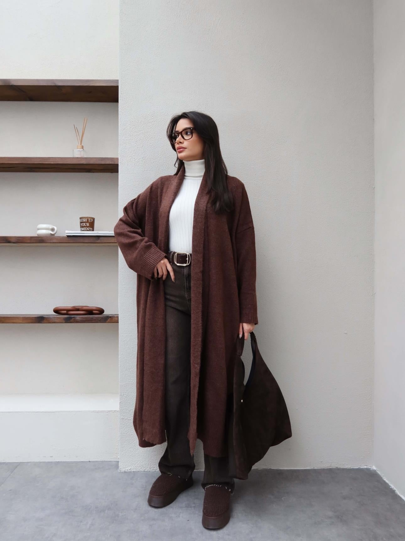 Shawl Collar Long Cardigan