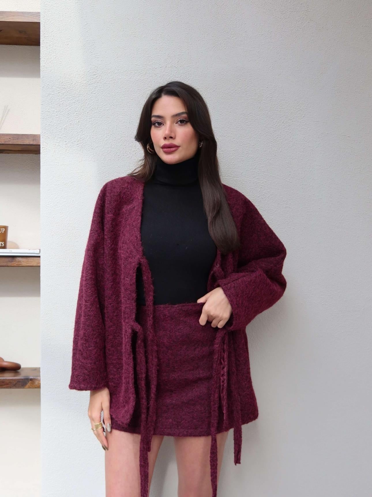 Short Fleece Check Skirt