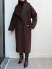 Fur Collar Button-Down Long Coat