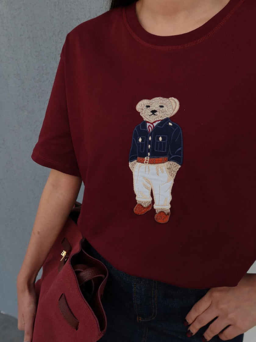 Teddy Bear Embroidered T-Shirt