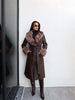 Fur Detail Belted Leather Trench Coat