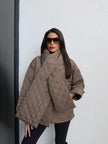 Quilted Shawl Detail Coat