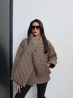 Quilted Shawl Detail Coat