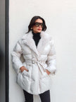 Fur Belted Puffer Jacket