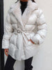 Fur Belted Puffer Jacket