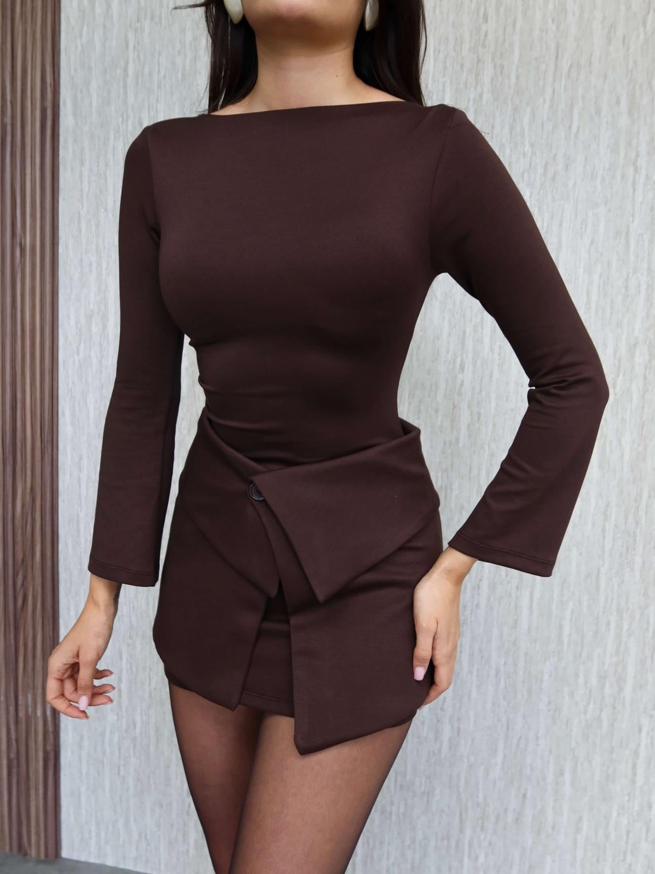 Mini Dress with Skirt Piece Detail