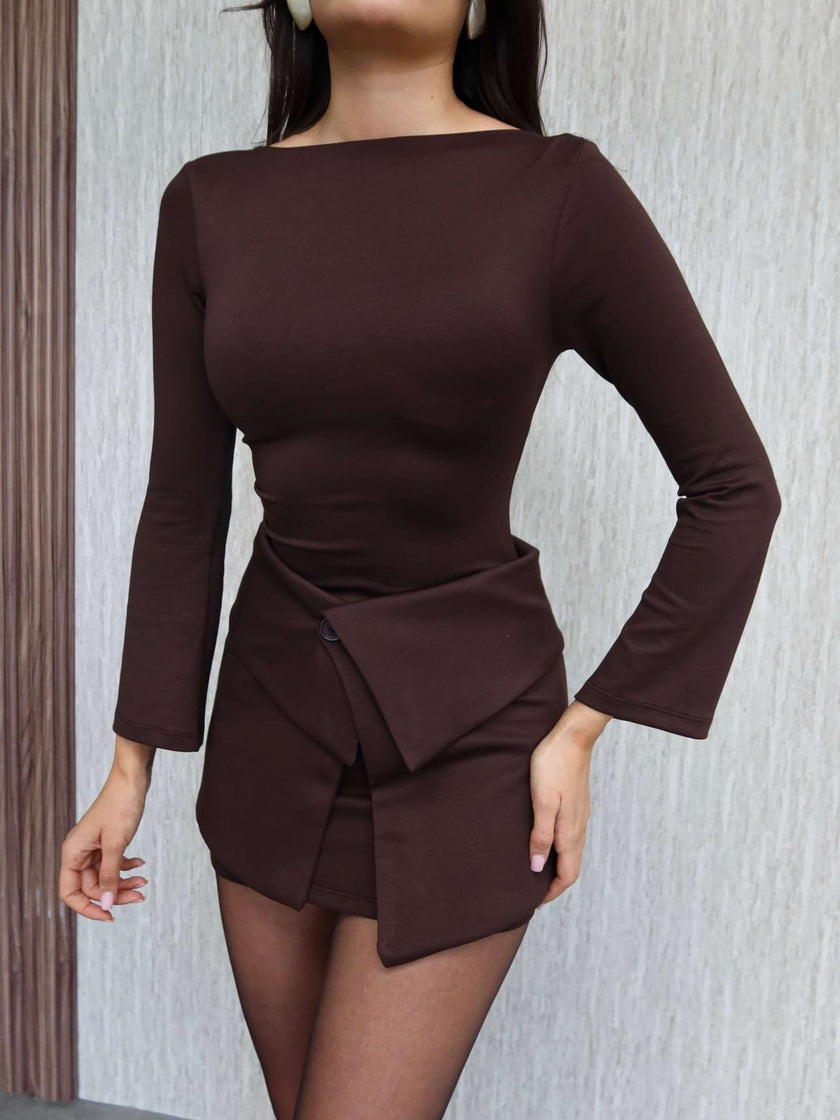 Mini Dress with Skirt Piece Detail