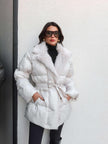 Fur Belted Puffer Jacket