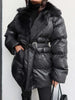 Fur Belted Puffer Jacket