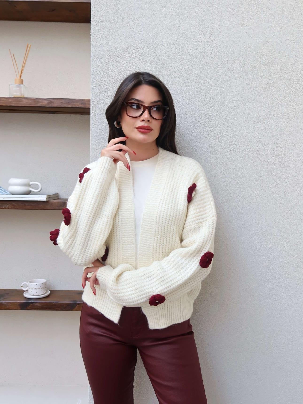 Daisy Embroidered Knit Cardigan