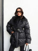 Fur Belted Puffer Jacket