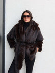 Belted Imported Fur Coat