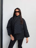 Quilted Shawl Detail Coat
