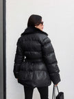 Fur Belted Puffer Jacket
