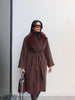 Long Shearling Coat with Fur Collar
