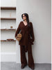 Brown Tied Knit Set