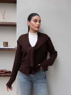 Shawl Detail Knit Cardigan