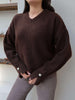 V-Neck Sleeveless Soft Sweater - Brown