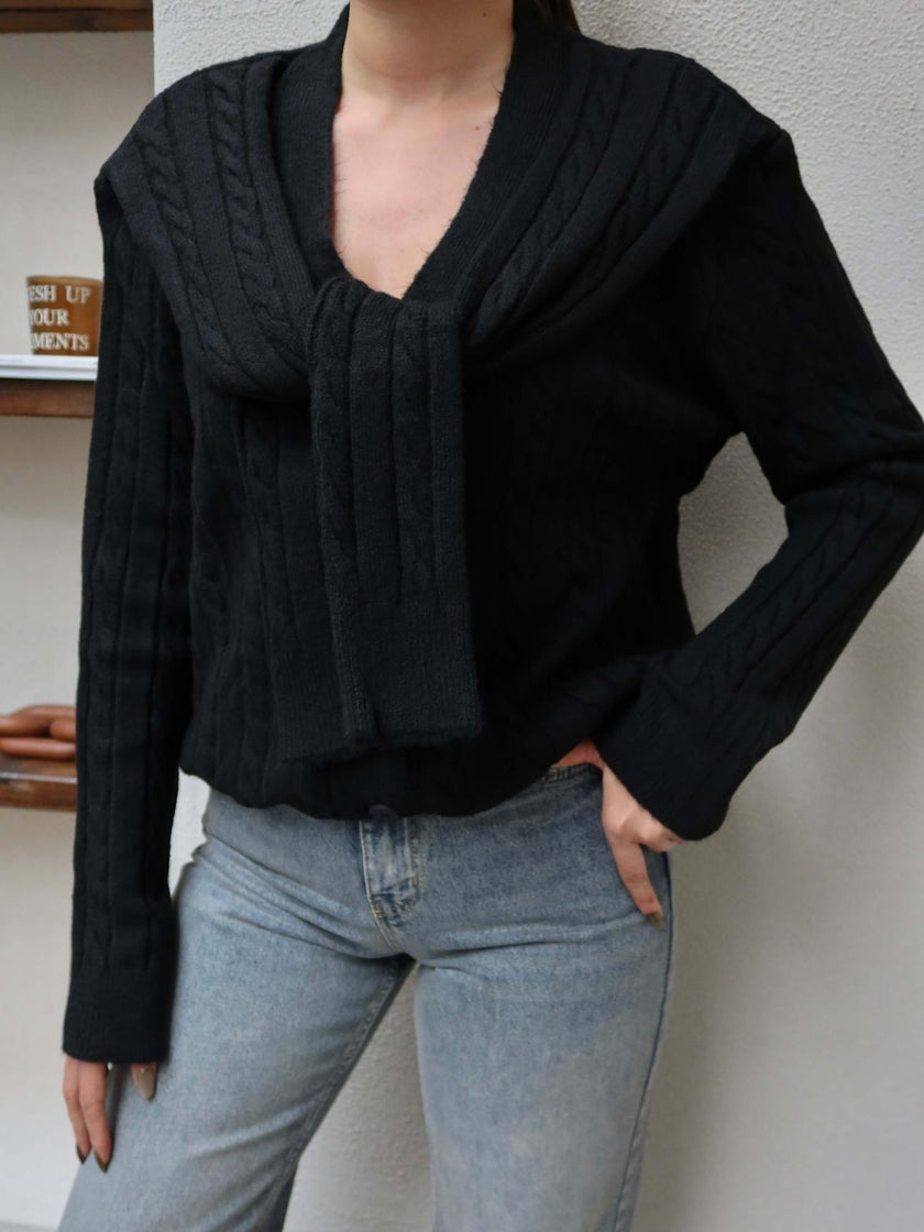 Shawl Detail Knit Cardigan