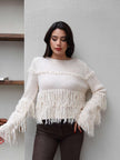 Fringed Casual Knit Sweater