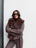 Faux Fur Tied Collar Coat