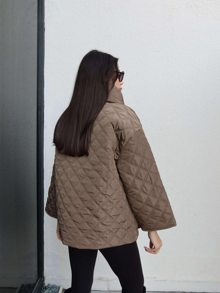 Quilted Shawl Detail Coat