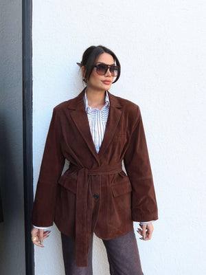 Suede Tie-Down Jacket