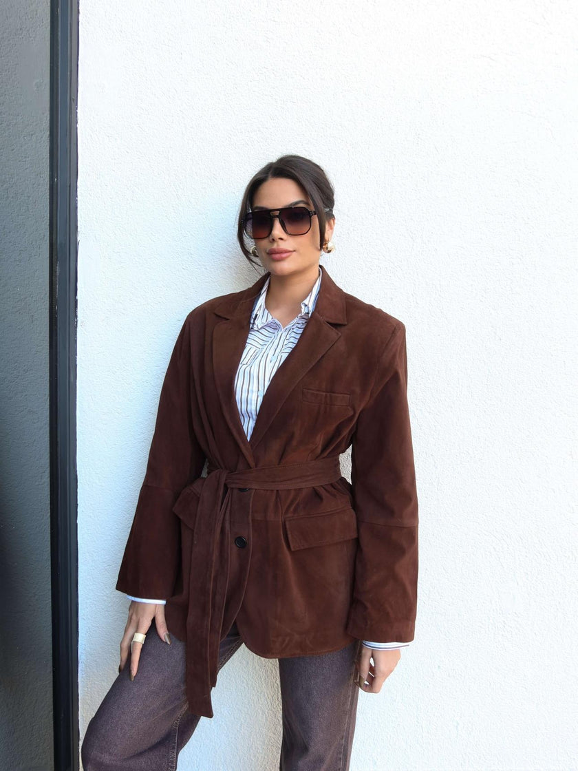 Suede Tie-Down Jacket