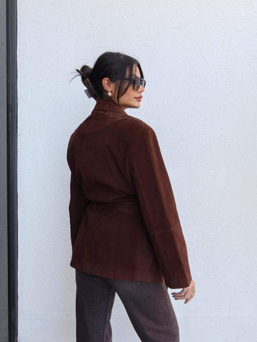 Suede Tie-Down Jacket