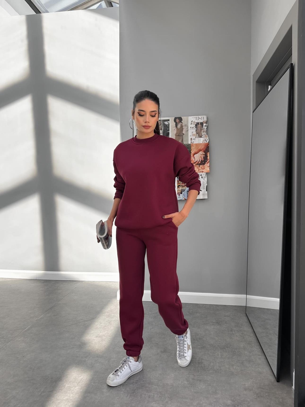 Bordo Basic Sweatshirt Set