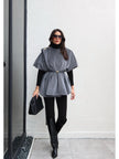 Designer Belted Fur Poncho