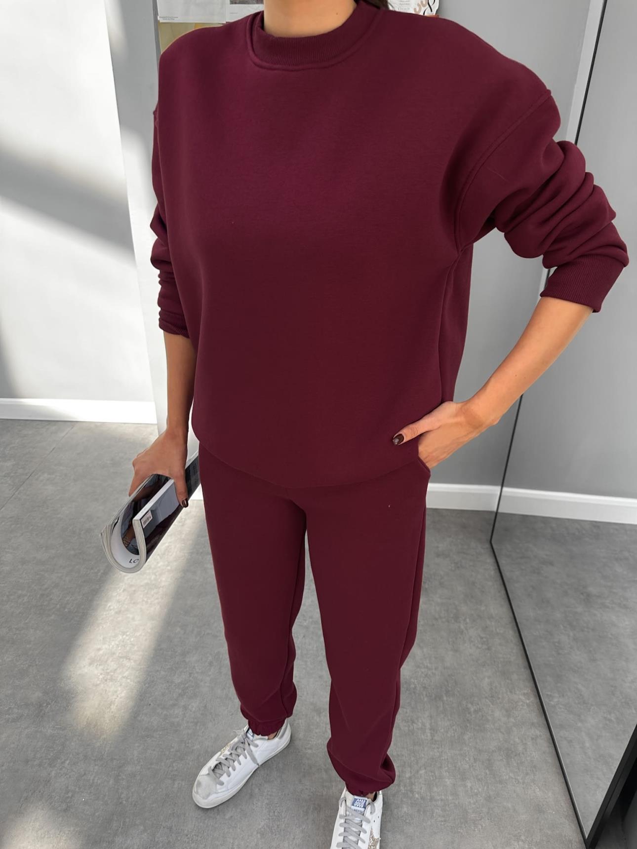 Bordo Basic Sweatshirt Set