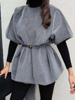 Designer Belted Fur Poncho