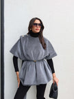 Designer Belted Fur Poncho