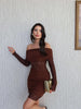Off-the-Shoulder Gathered Short Dress