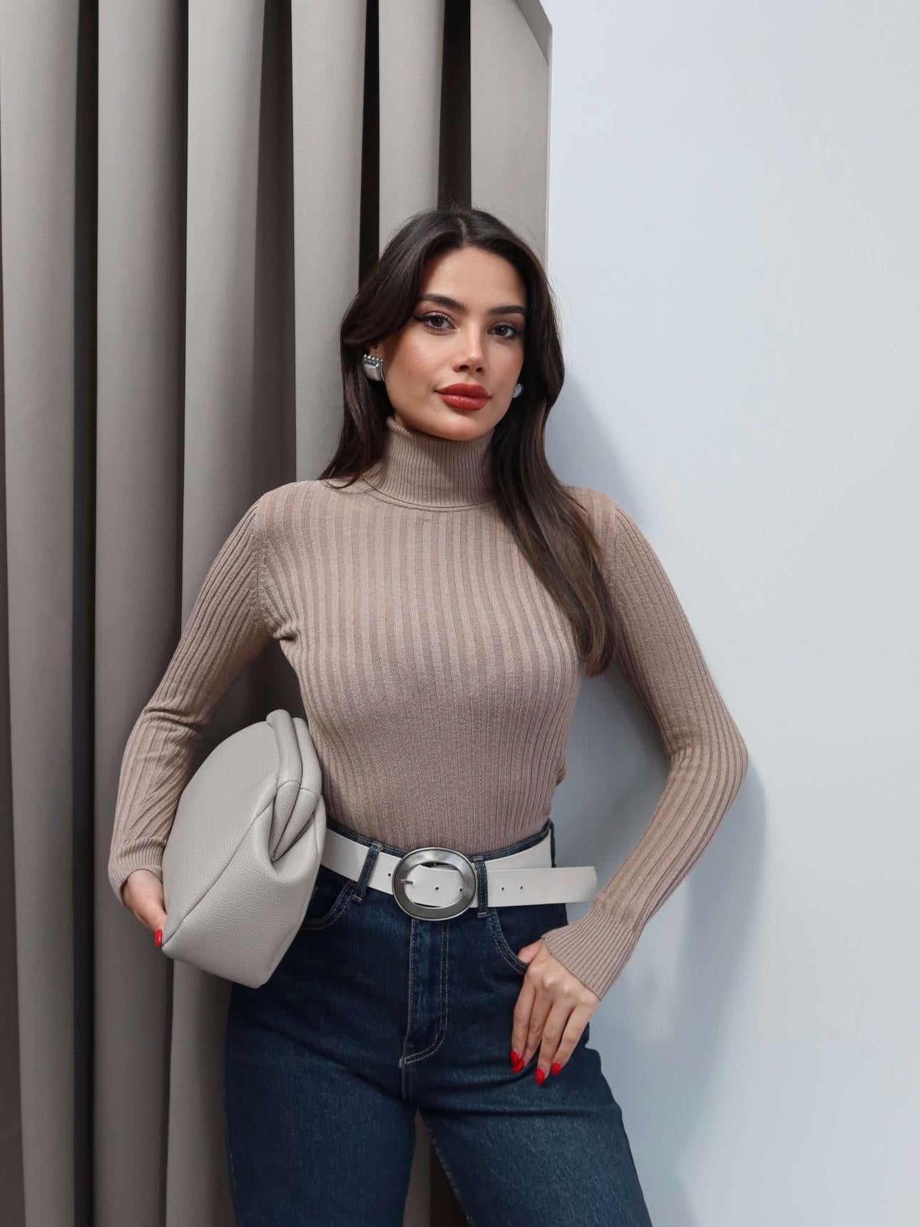 Ribbed Turtleneck Sweater