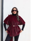 Designer Belted Fur Poncho