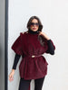 Designer Belted Fur Poncho