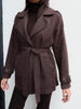 Short Cashmere Coat with Epaulette Tie
