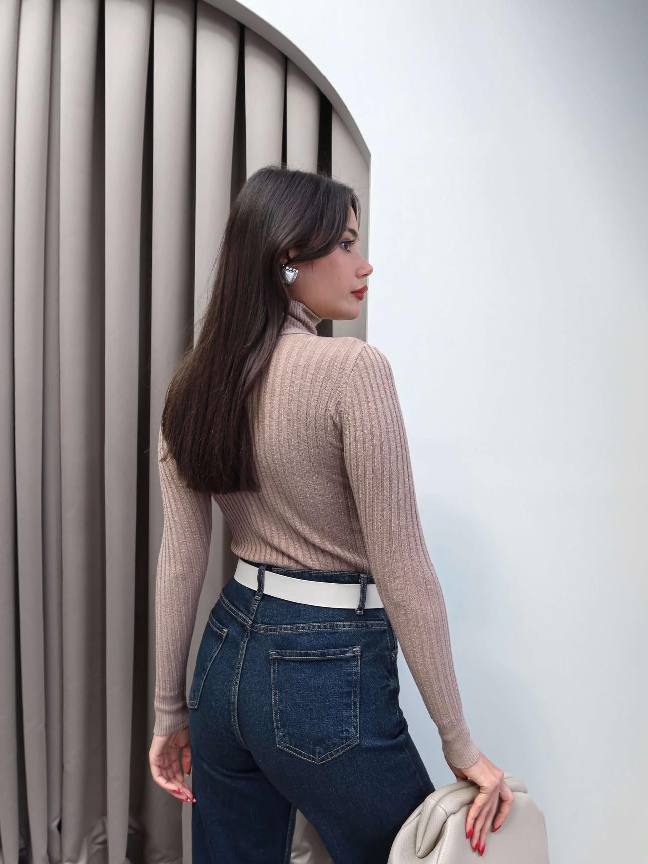 Ribbed Turtleneck Sweater