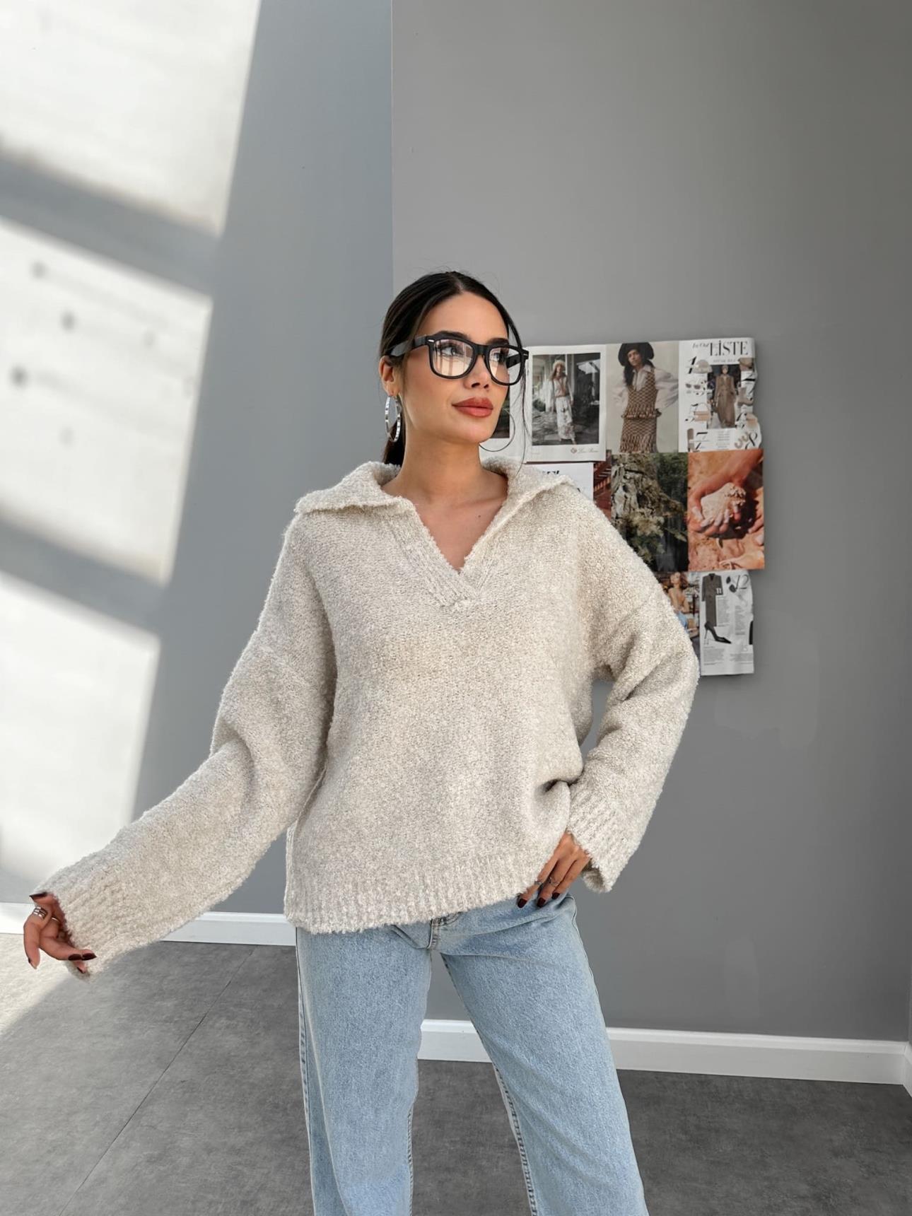 V Neck Soft Casual Sweater