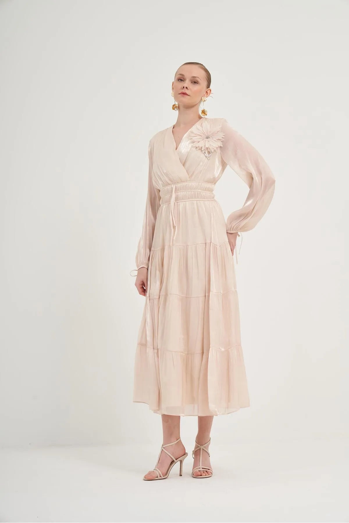 Organza Design Dress - Beige | CLOTHES | DRESS | Lebbse Organza Design Dress - Beige | CLOTHES | DRESS | Lebbse