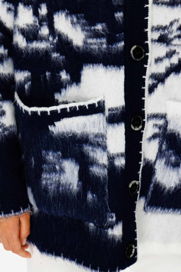 Patterned Navy Blue Cardigan | CARDIGAN | CLOTHES | Lebbse Patterned Navy Blue Cardigan | CARDIGAN | CLOTHES | Lebbse