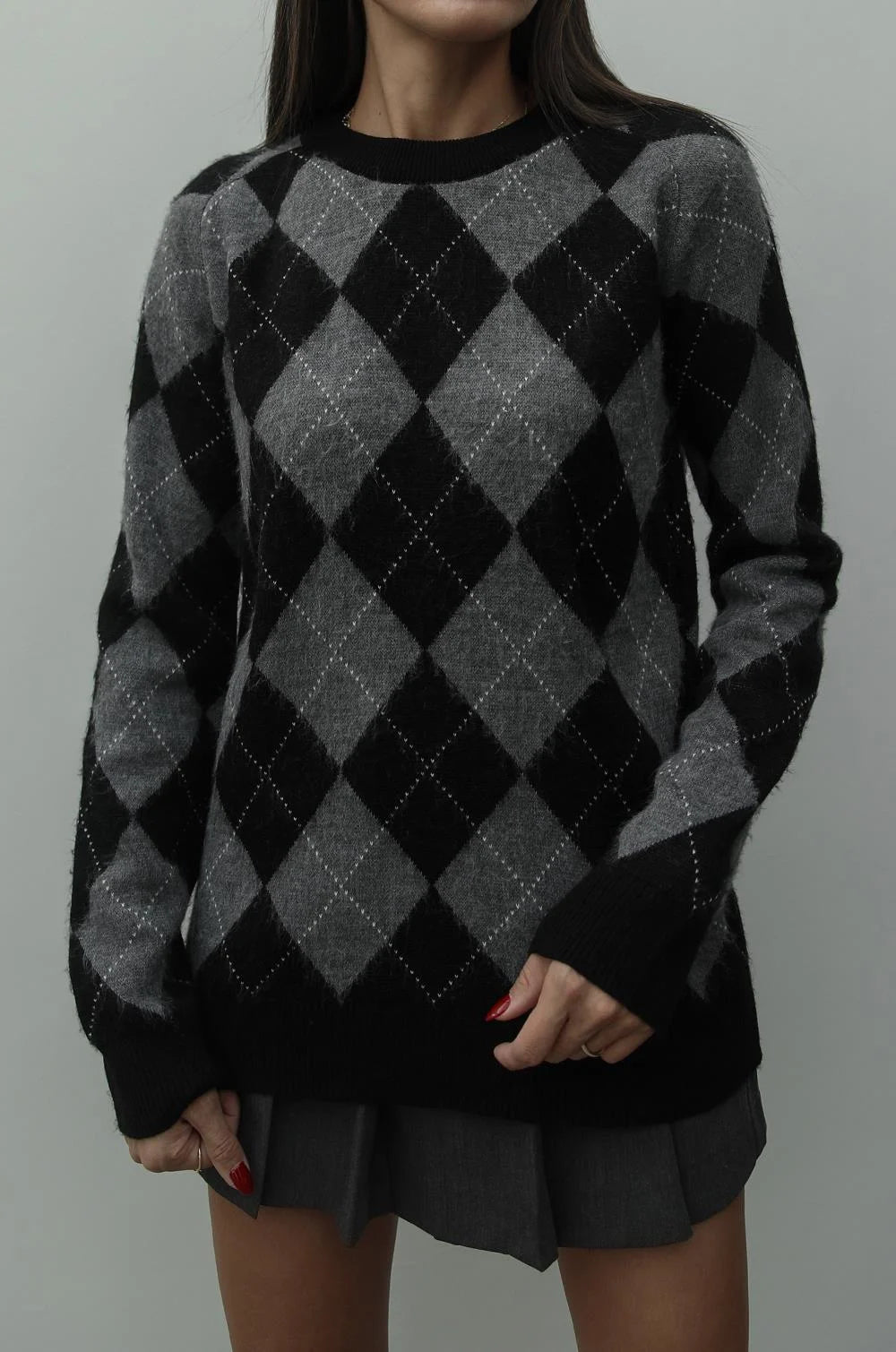 Black Mariska Baklava Patterned Sweater